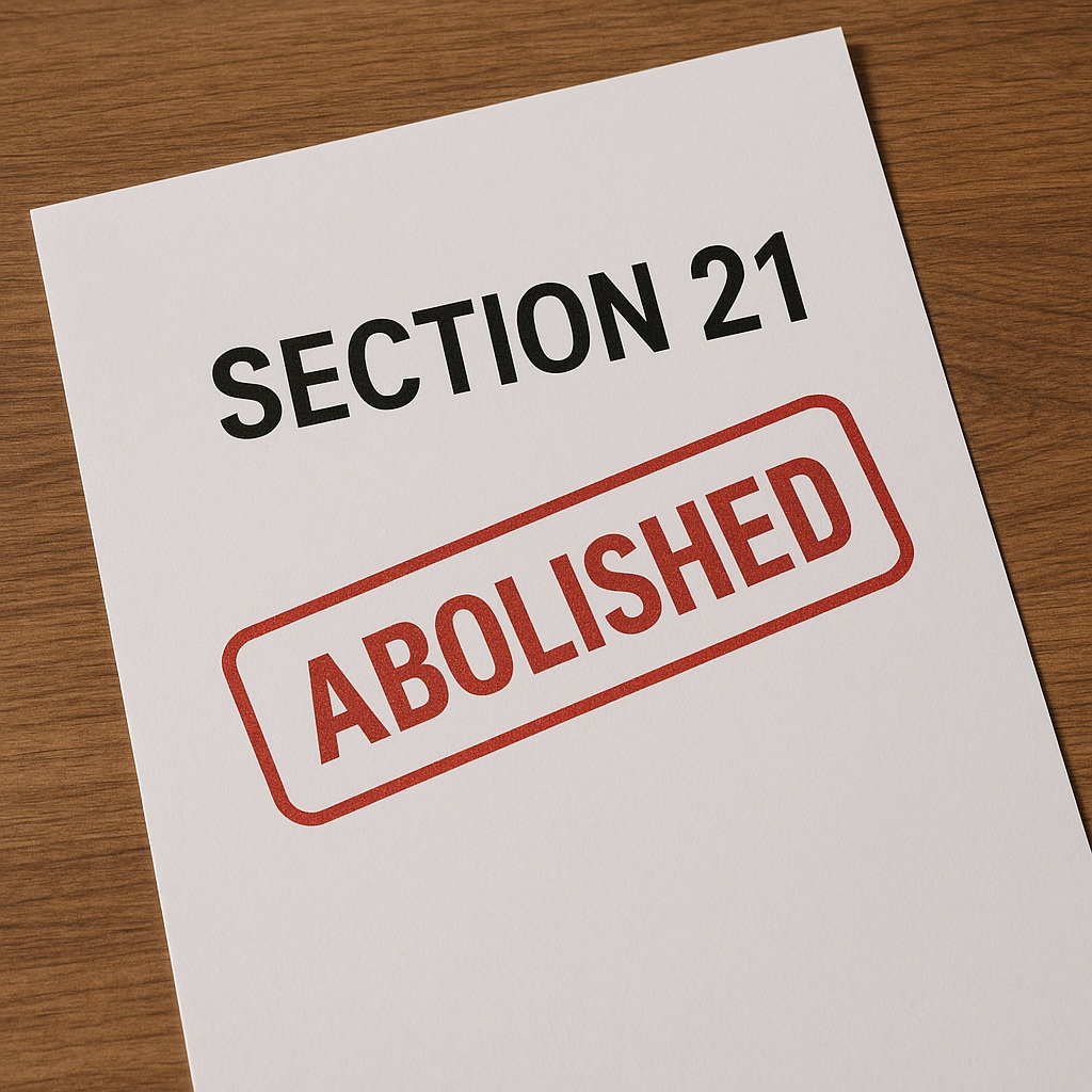 Graphic showing Section 21 being abolished