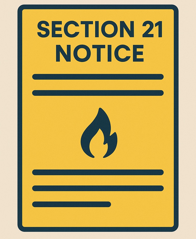 Section 21 eviction notice showing how missing gas safety certificates affect possession rights.