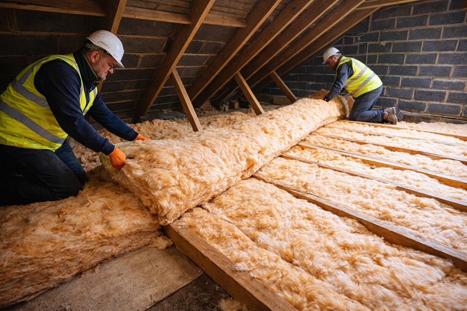 Loft insulation upgrade in a UK rental property to improve energy efficiency