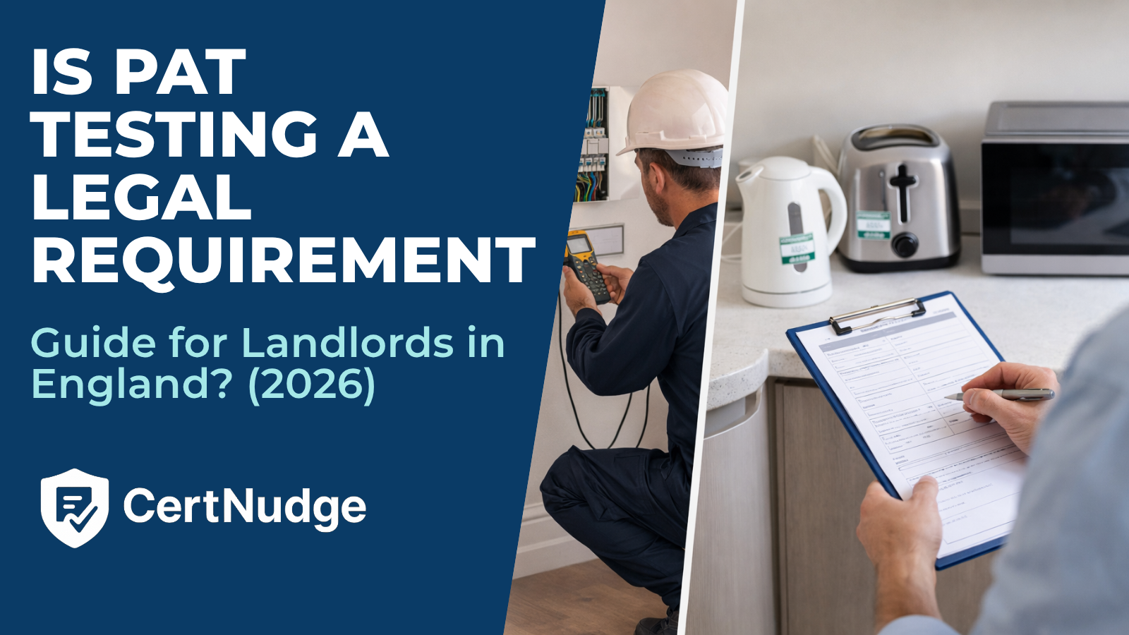 EICR inspection and PAT testing for landlord-supplied appliances in an England rental property