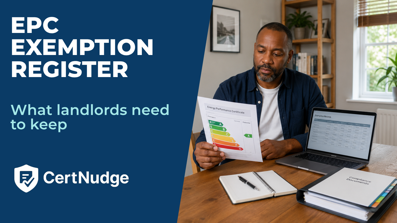 Landlord checking EPC exemption register for his protfolio